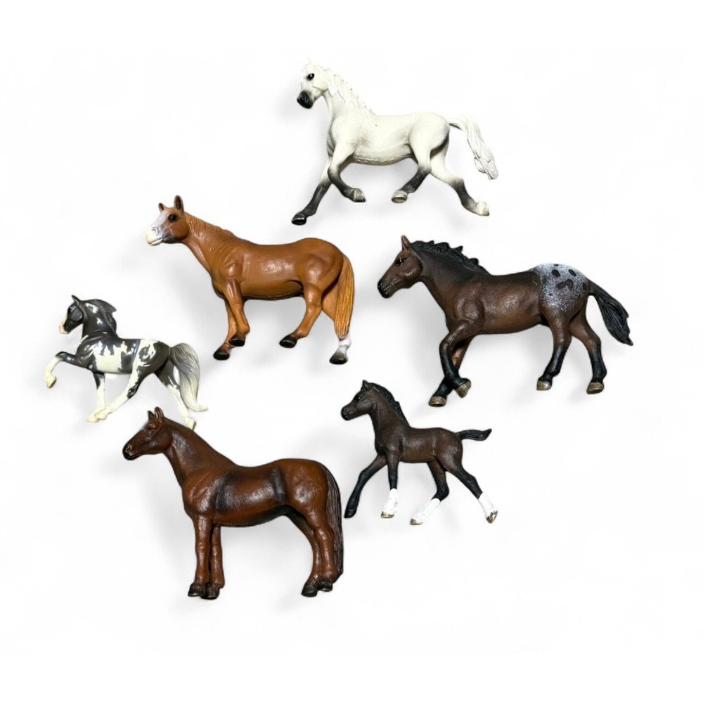 Schleich Horse Lot of 6 Figures 5 Schleich 1 Breyer Horses Foal